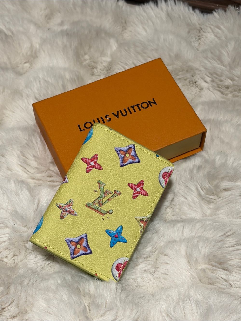 Yellow Monogram Card Holder